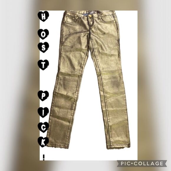 HOST PICK!! Gold Size 9 Juniors Pants - Picture 1 of 5